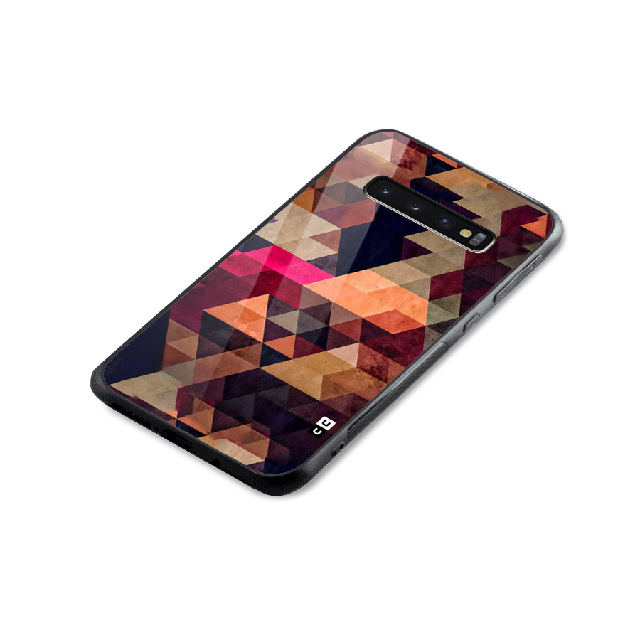 Abstract Beauty Triangles Glass Back Case for Galaxy S10 Plus