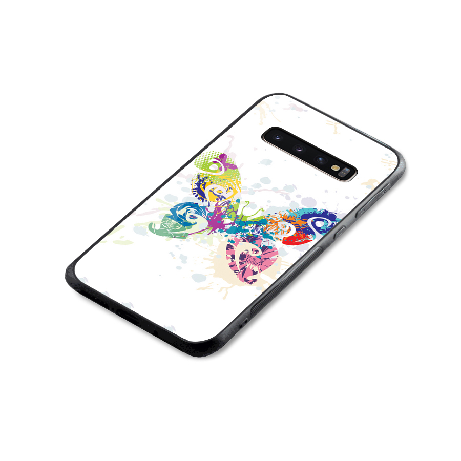 Abstract Butterfly Glass Back Case for Galaxy S10 Plus
