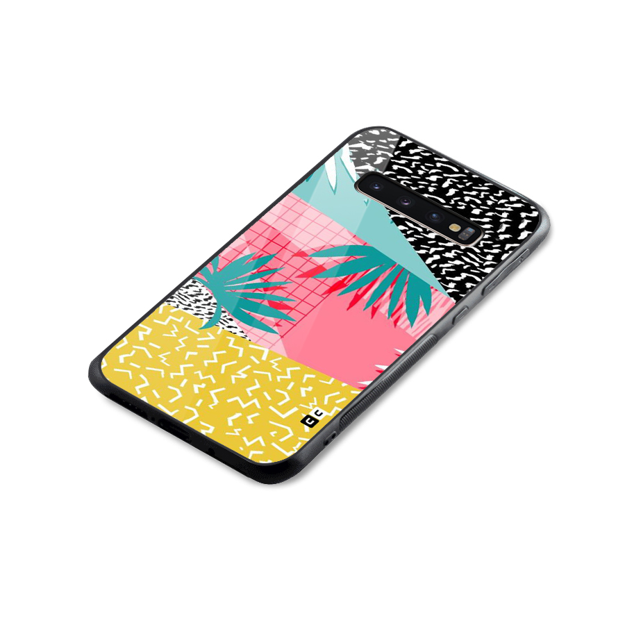 Abstract Grass Hues Glass Back Case for Galaxy S10 Plus