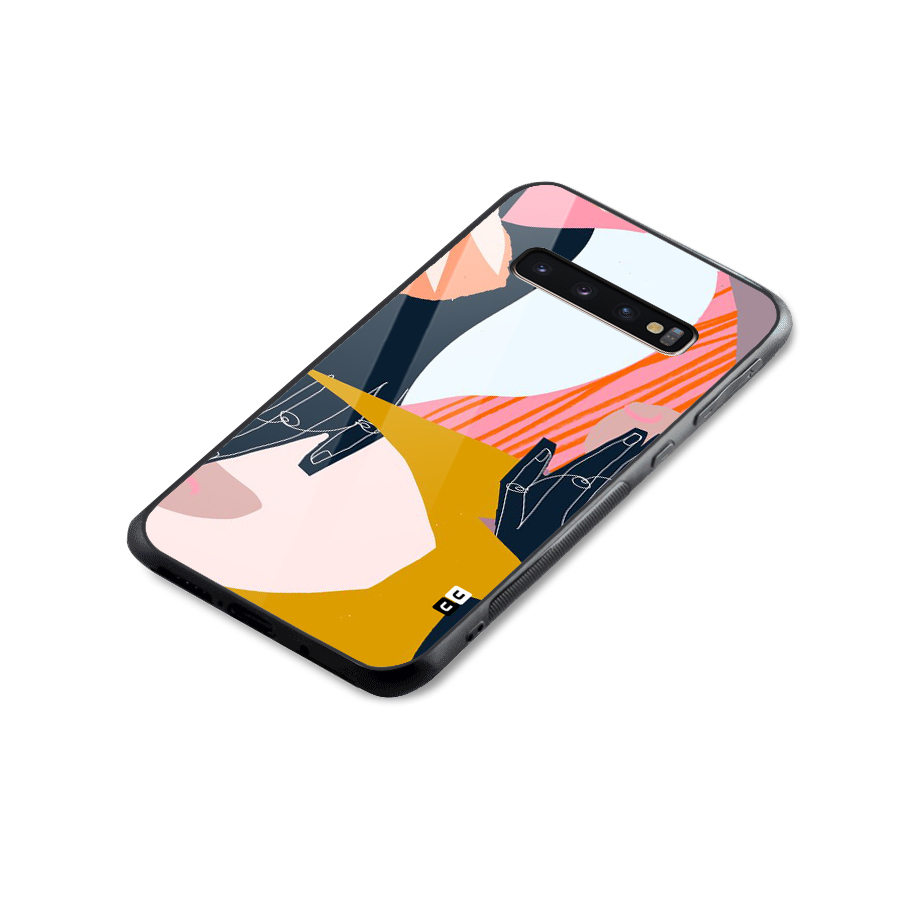 Abstract Hands Glass Back Case for Galaxy S10 Plus