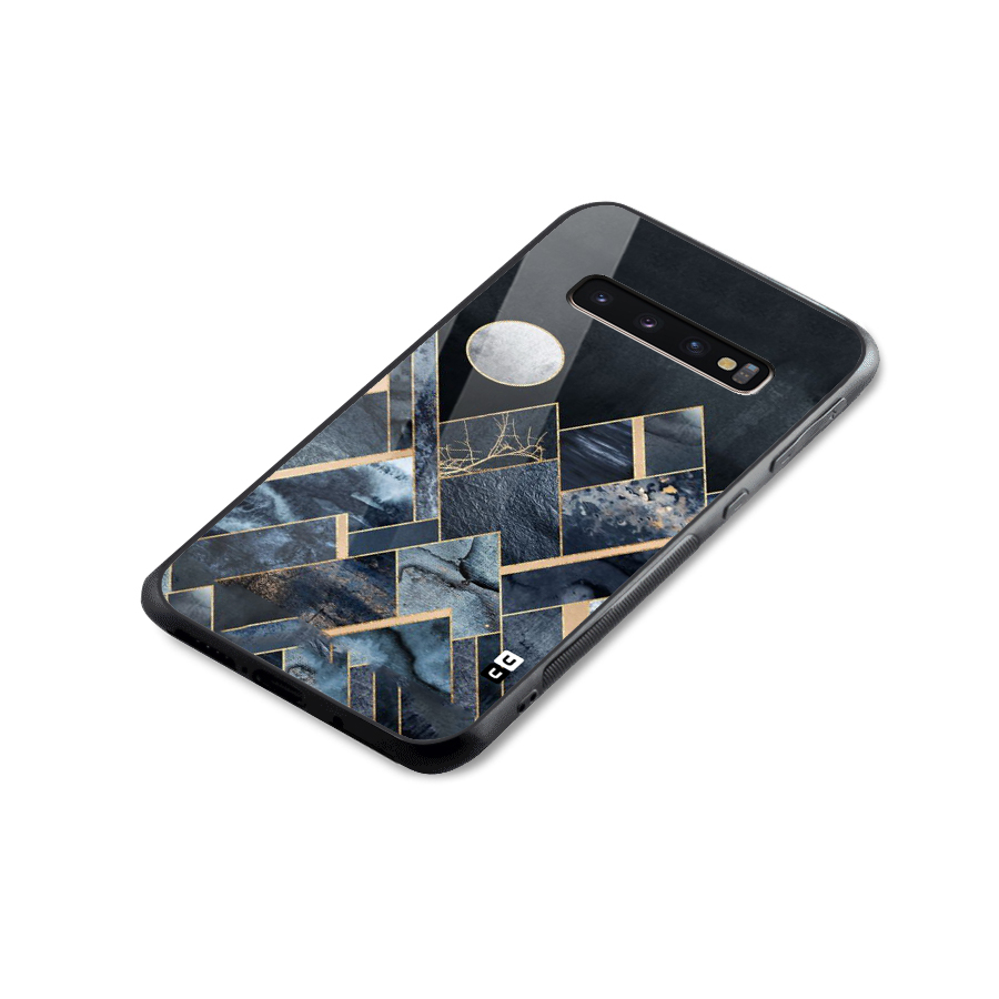 Abstract Scenic Design Glass Back Case for Galaxy S10 Plus
