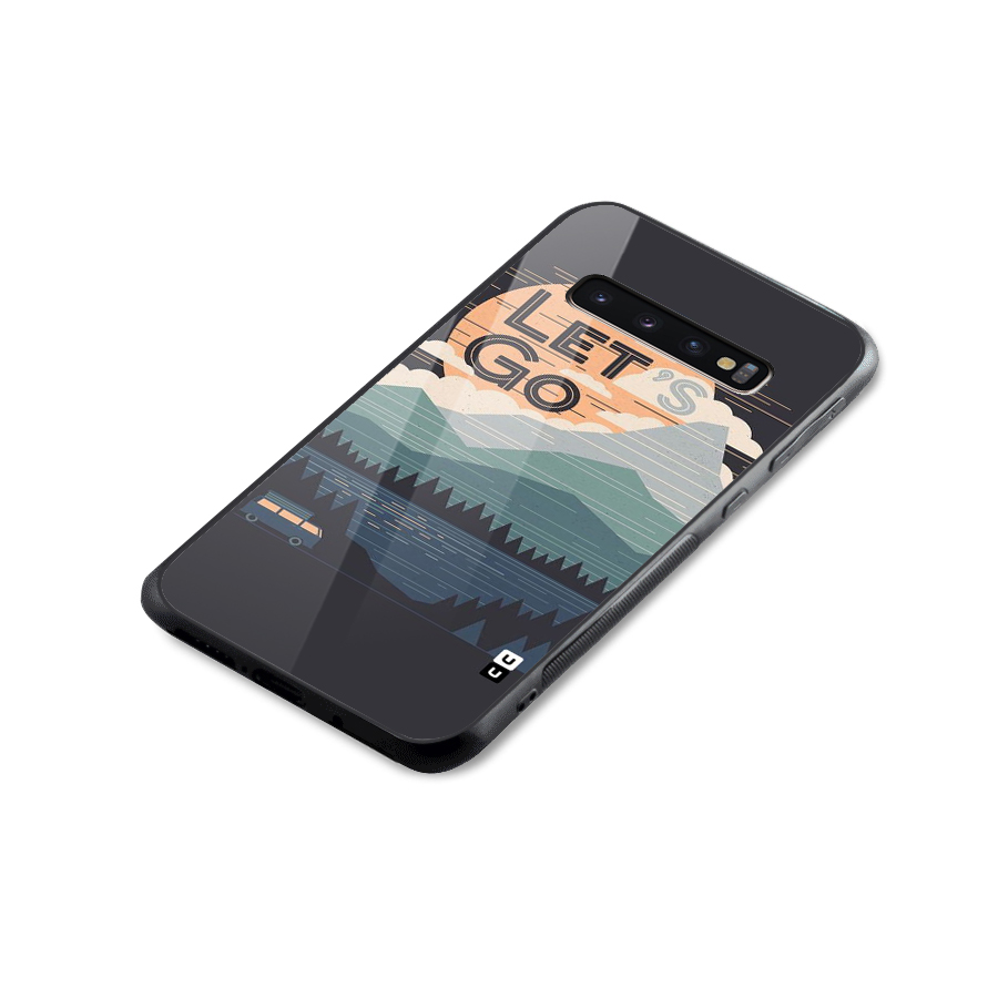 Abstract Travel Glass Back Case for Galaxy S10 Plus