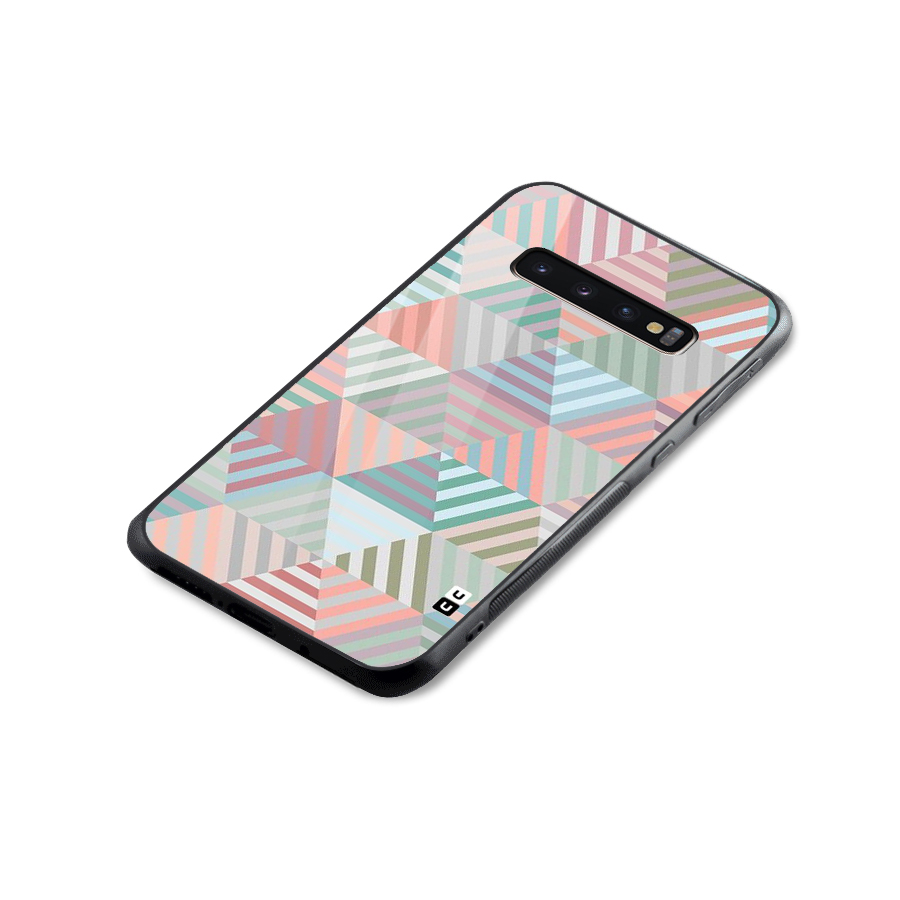 Abstract Triangle Lines Glass Back Case for Galaxy S10 Plus