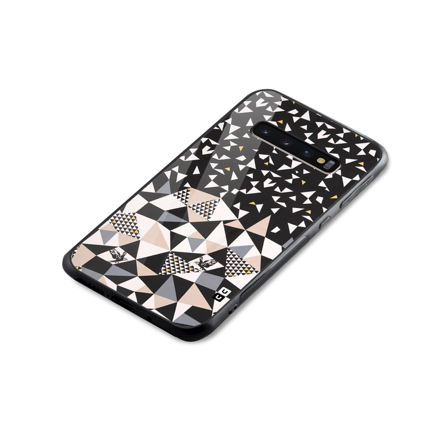 Abstract Varied Triangles Glass Back Case for Galaxy S10 Plus