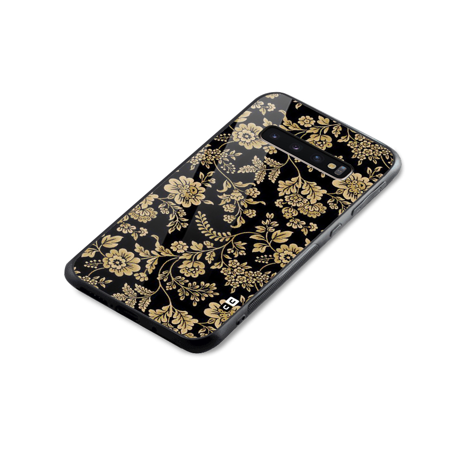 Aesthetic Golden Design Glass Back Case for Galaxy S10 Plus