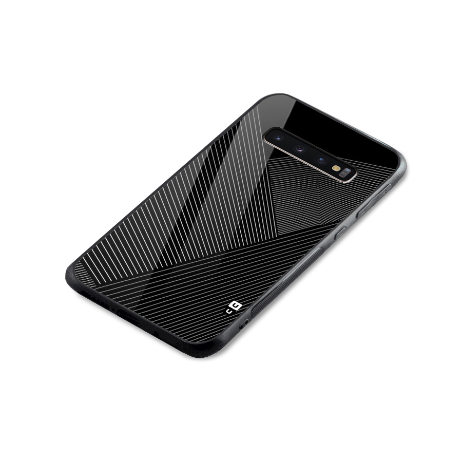 Aesthetic White Stripes Glass Back Case for Galaxy S10 Plus