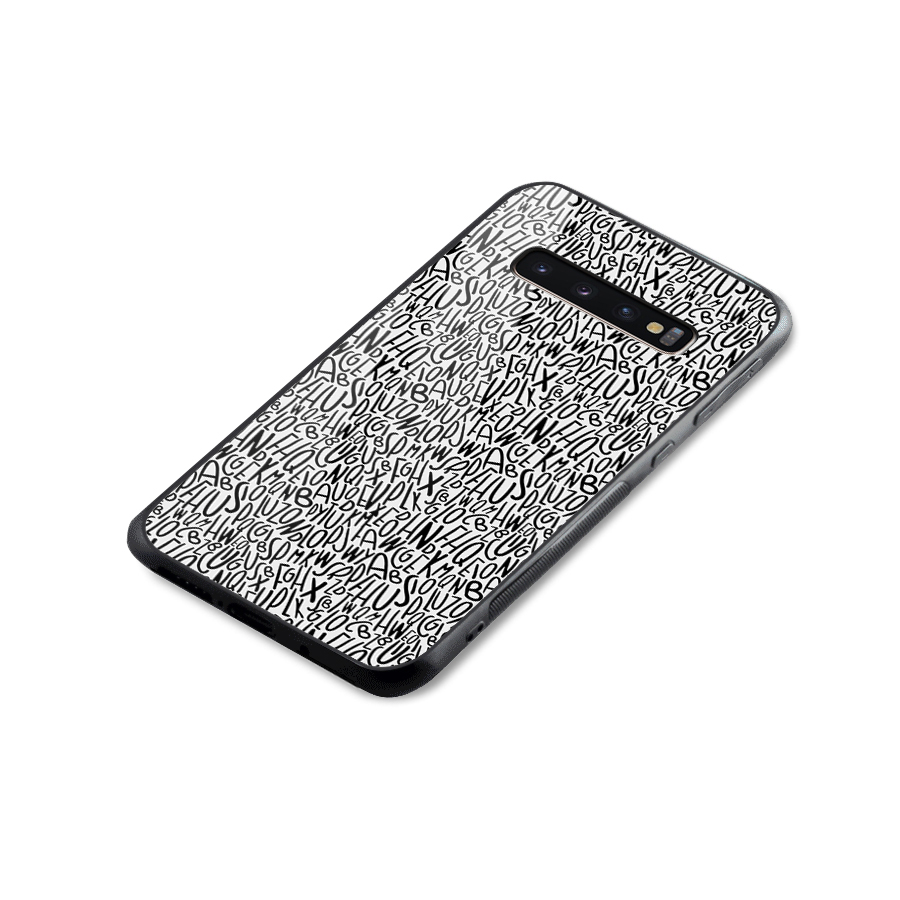 Alphabet Seamless Abstract Glass Back Case for Galaxy S10 Plus
