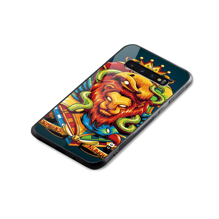 Animal Art Glass Back Case for Galaxy S10 Plus