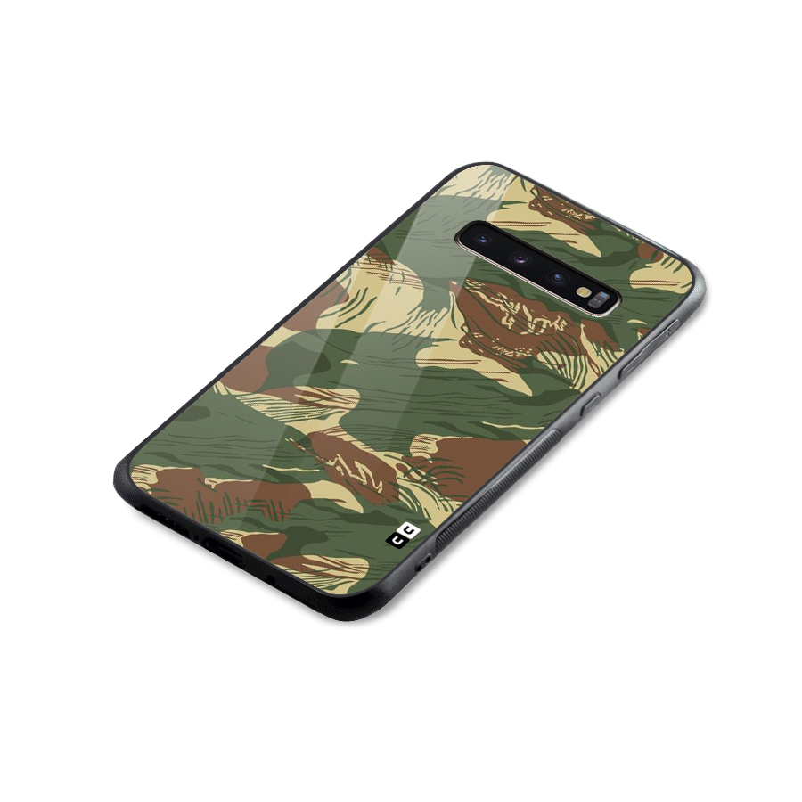 Army Design Glass Back Case for Galaxy S10 Plus