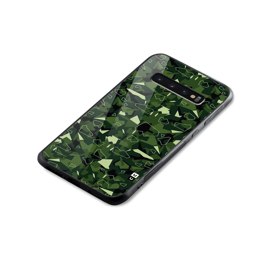 Army Shape Design Glass Back Case for Galaxy S10 Plus