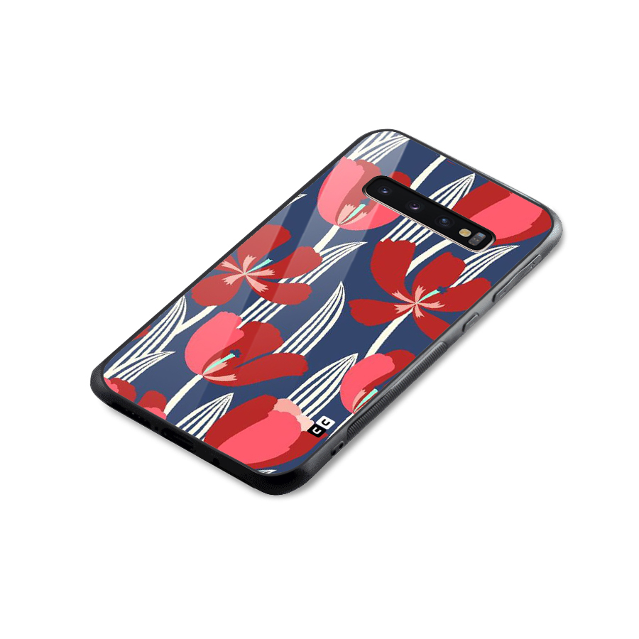 Artistic Tulips Glass Back Case for Galaxy S10 Plus