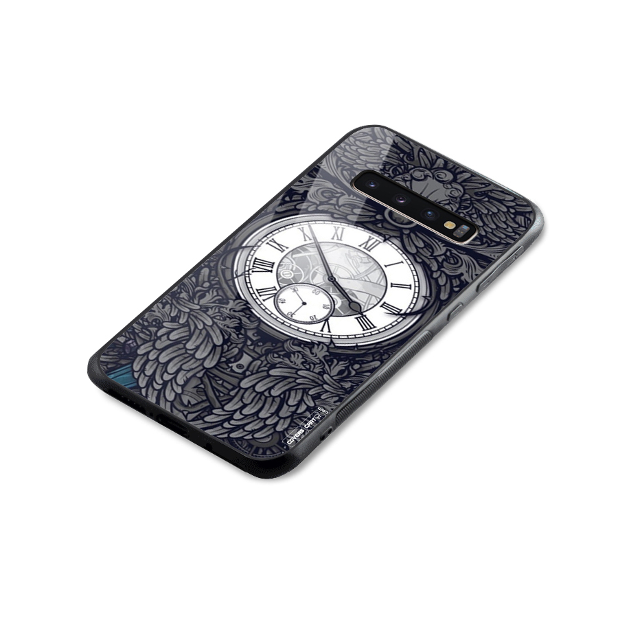 Artsy Wall Clock Glass Back Case for Galaxy S10 Plus