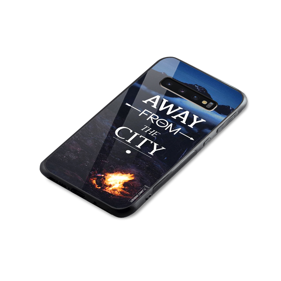 Away From City Glass Back Case for Galaxy S10 Plus