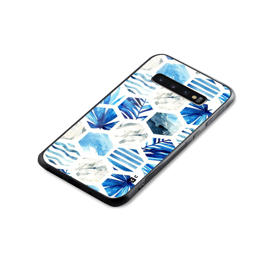 Beach Vibes Pentagon Design Glass Back Case for Galaxy S10 Plus