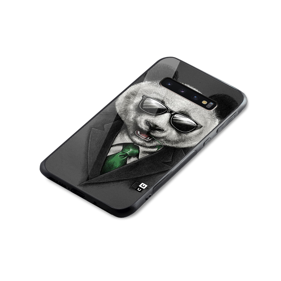 Bear Face Glass Back Case for Galaxy S10 Plus