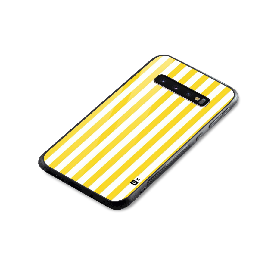 Beauty Color Stripes Glass Back Case for Galaxy S10 Plus