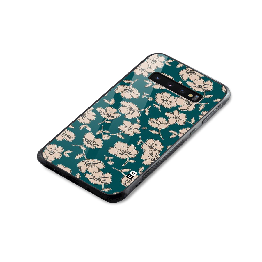 Beauty Green Bloom Glass Back Case for Galaxy S10 Plus