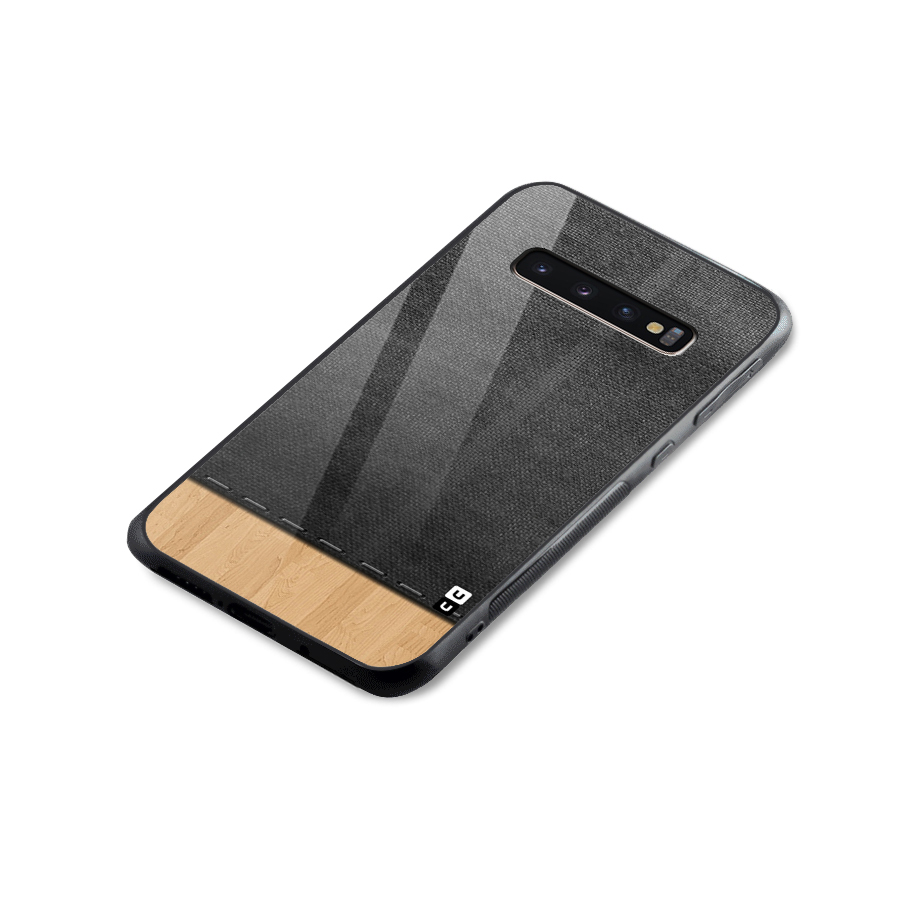 Bicolor Wood Texture Glass Back Case for Galaxy S10 Plus