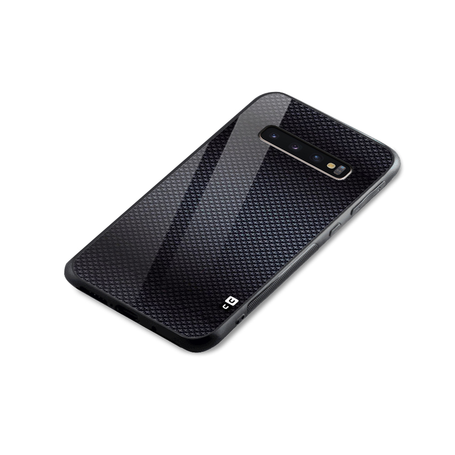 Black Diamond Glass Back Case for Galaxy S10 Plus