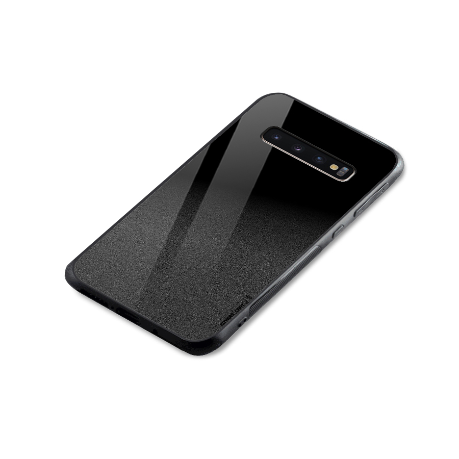 Black Grey Noise Fusion Glass Back Case for Galaxy S10 Plus