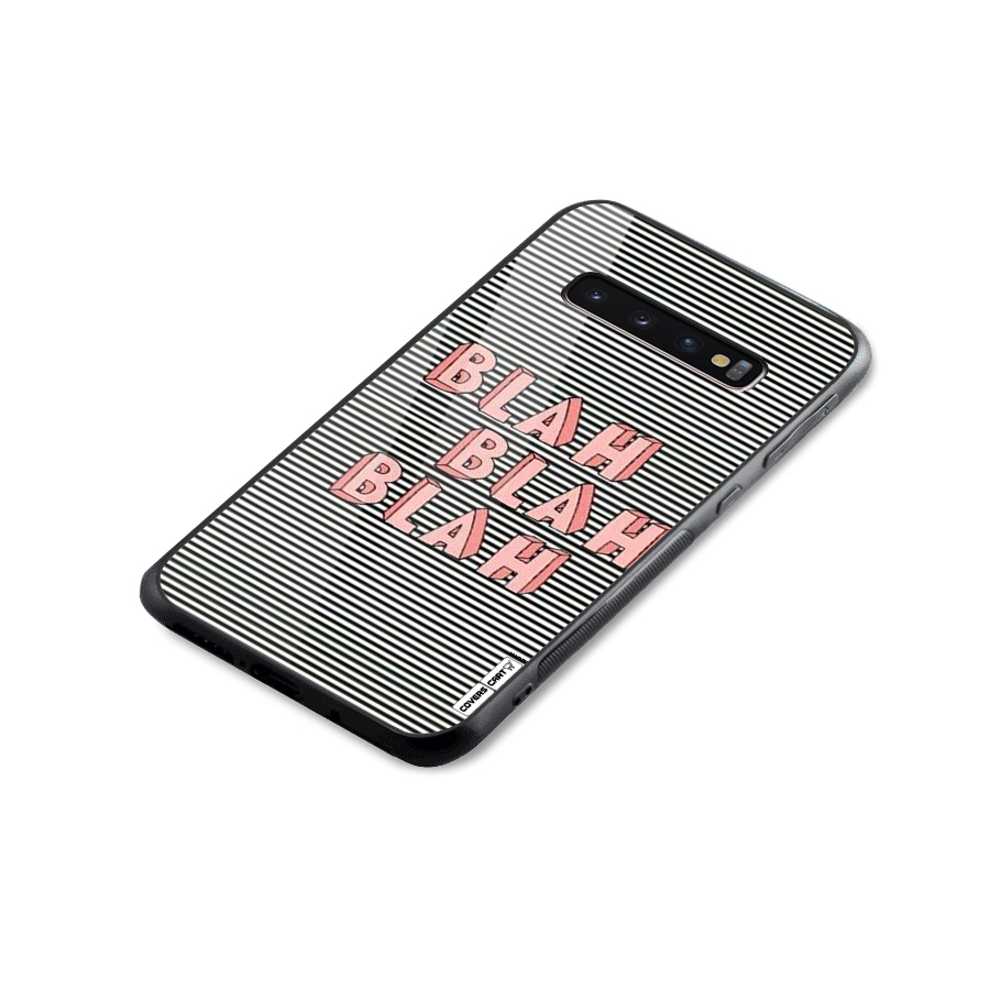 Blah Stripes Glass Back Case for Galaxy S10 Plus