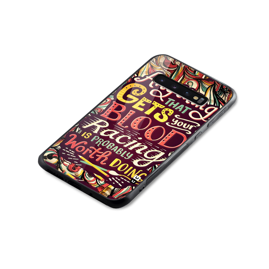Blood Racing Glass Back Case for Galaxy S10 Plus