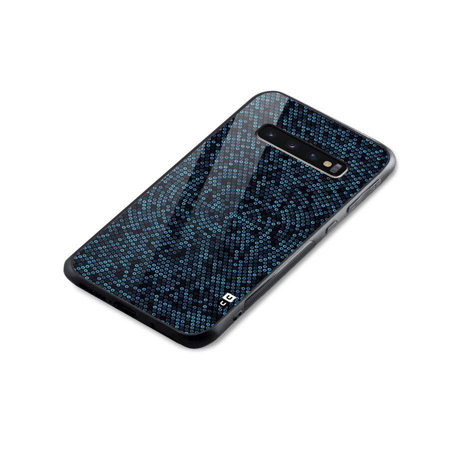 Blue Disco Lights Glass Back Case for Galaxy S10 Plus
