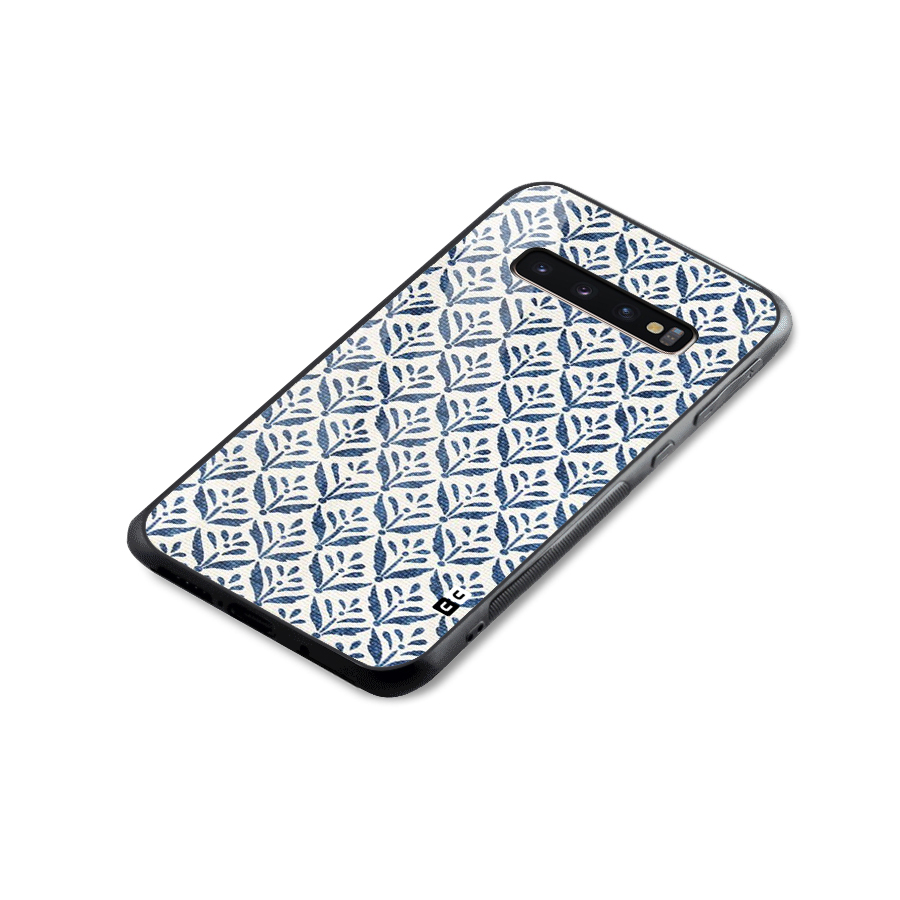 Blue Leaf Glass Back Case for Galaxy S10 Plus