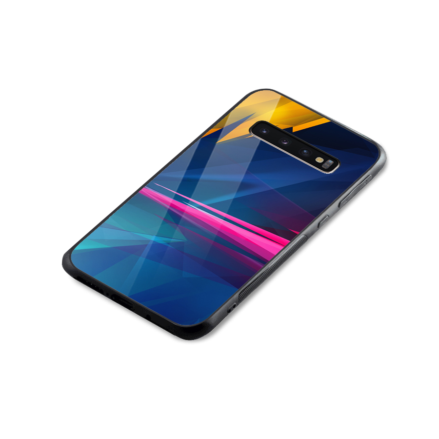 Blue Red Abstract Glass Back Case for Galaxy S10 Plus
