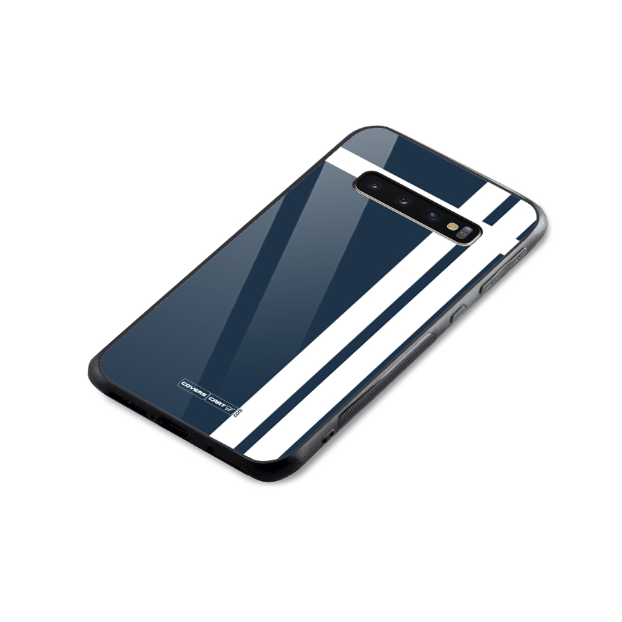 Blue and White Glass Back Case for Galaxy S10 Plus