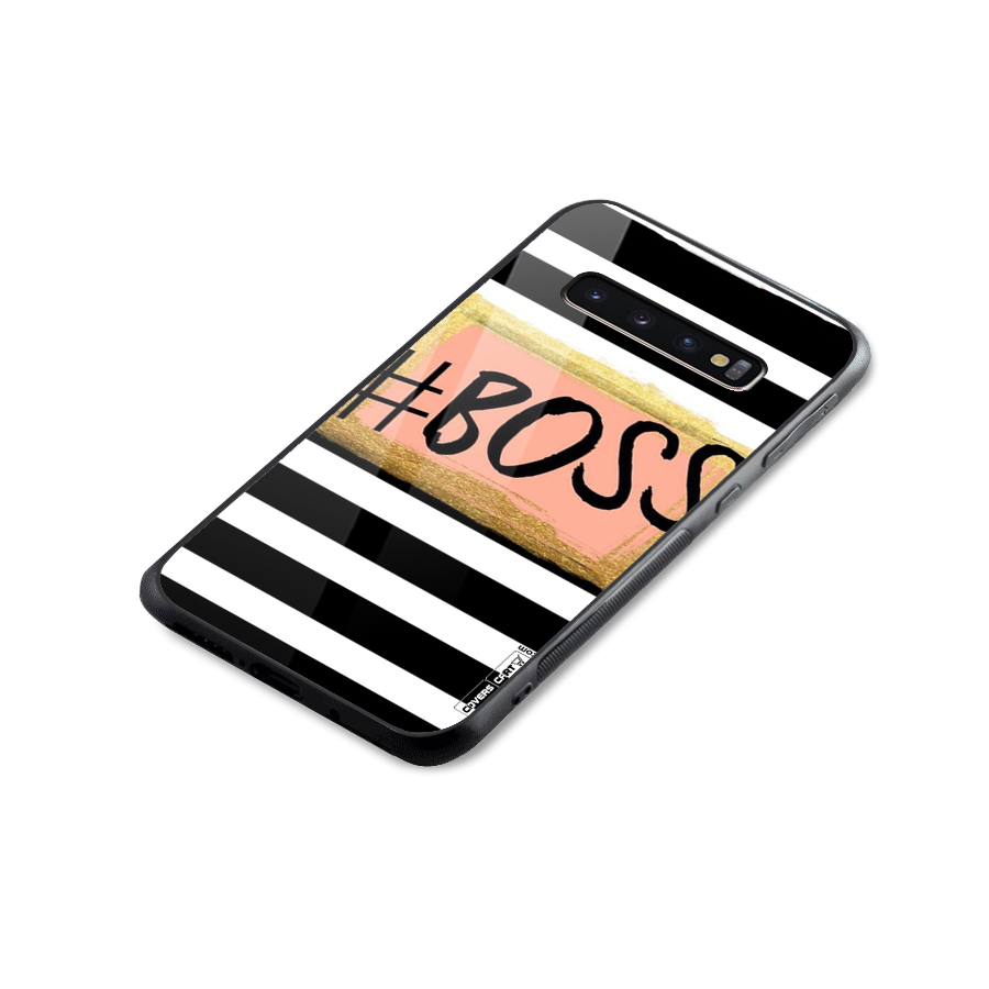 Boss Stripes Glass Back Case for Galaxy S10 Plus