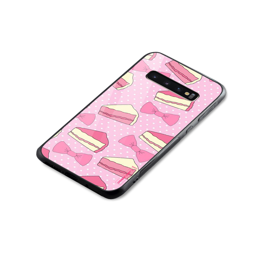 Bow Cake Glass Back Case for Galaxy S10 Plus