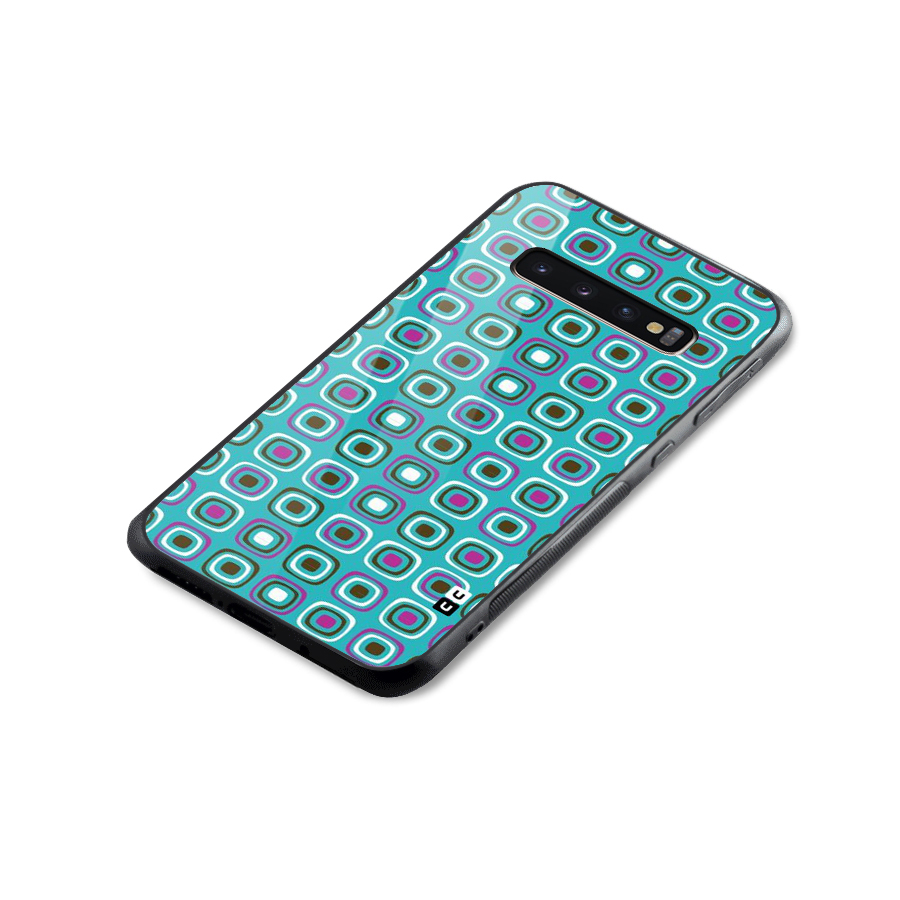 Boxes Tiny Pattern Glass Back Case for Galaxy S10 Plus