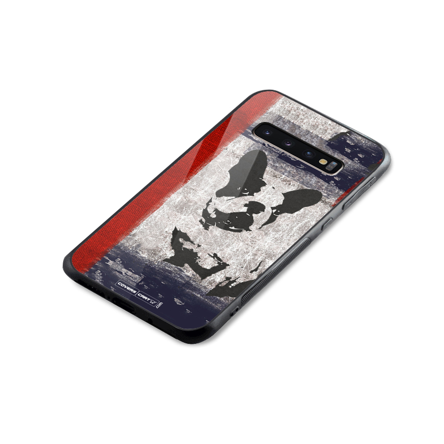 Bull Dog Glass Back Case for Galaxy S10 Plus