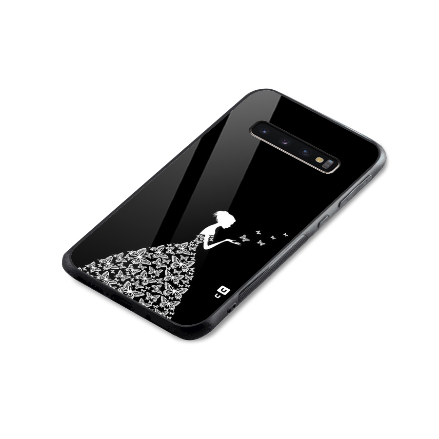 Butterfly Dress Glass Back Case for Galaxy S10 Plus