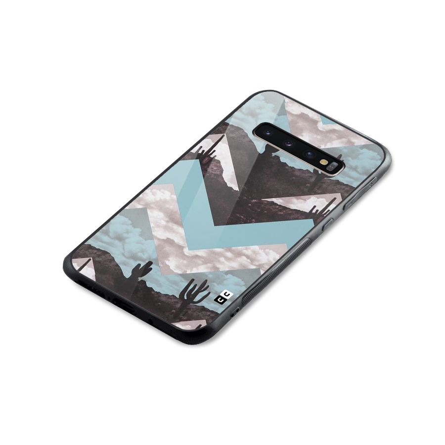 Cacutus Zig Zag Pattern Glass Back Case for Galaxy S10 Plus