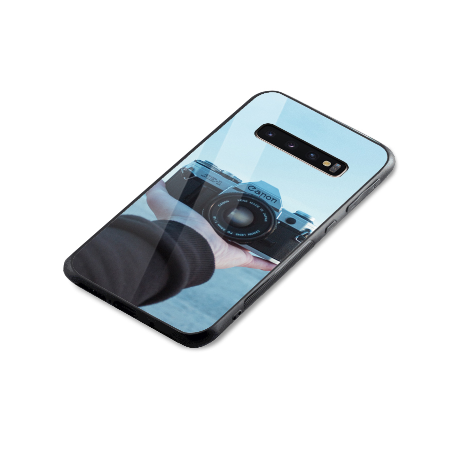 Camera in Hand Glass Back Case for Galaxy S10 Plus