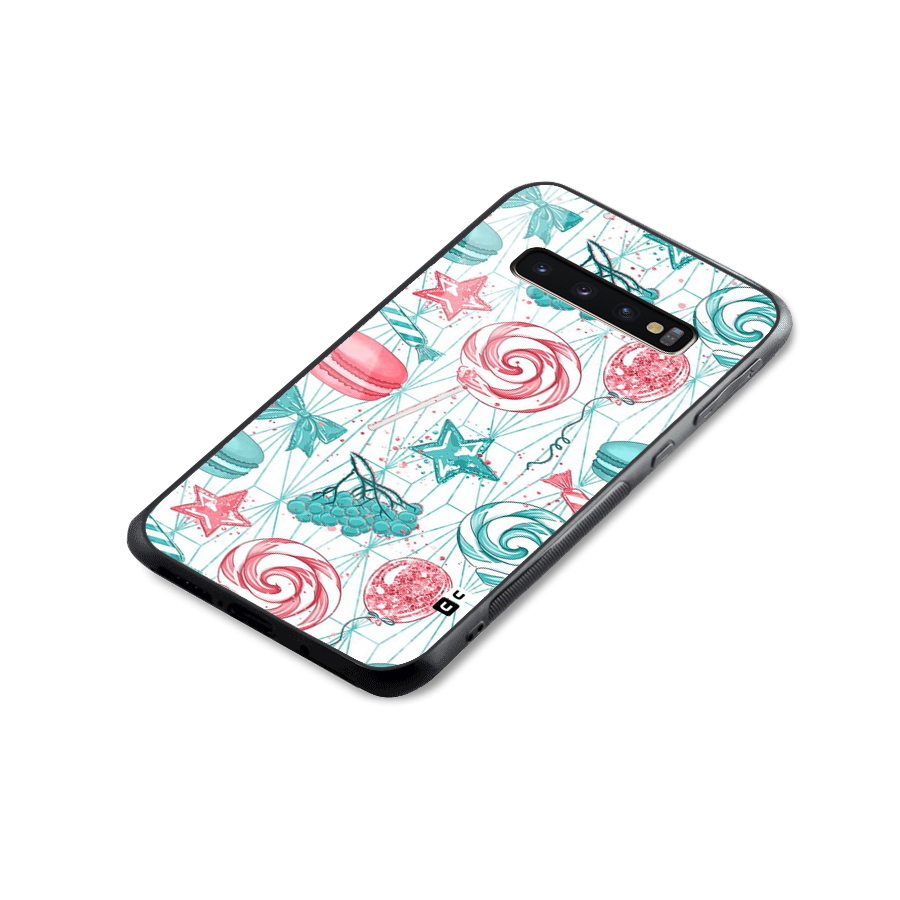 Candies And Macroons Glass Back Case for Galaxy S10 Plus