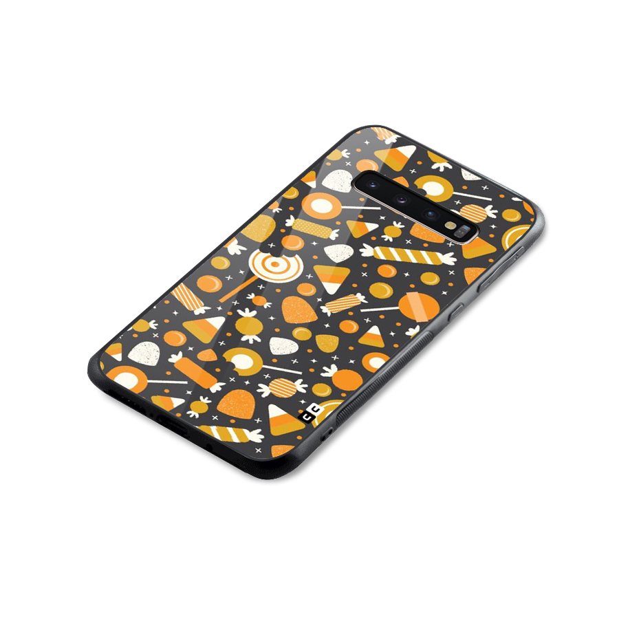 Candies Pattern Glass Back Case for Galaxy S10 Plus