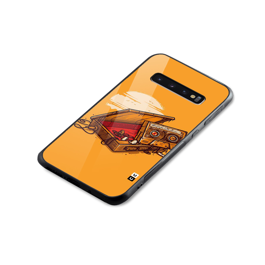 Casette Box Glass Back Case for Galaxy S10 Plus