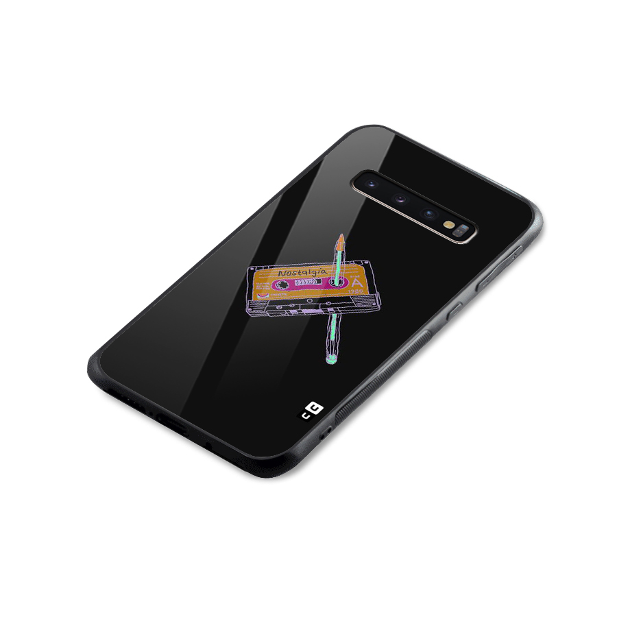 Casette Nostalgia Glass Back Case for Galaxy S10 Plus