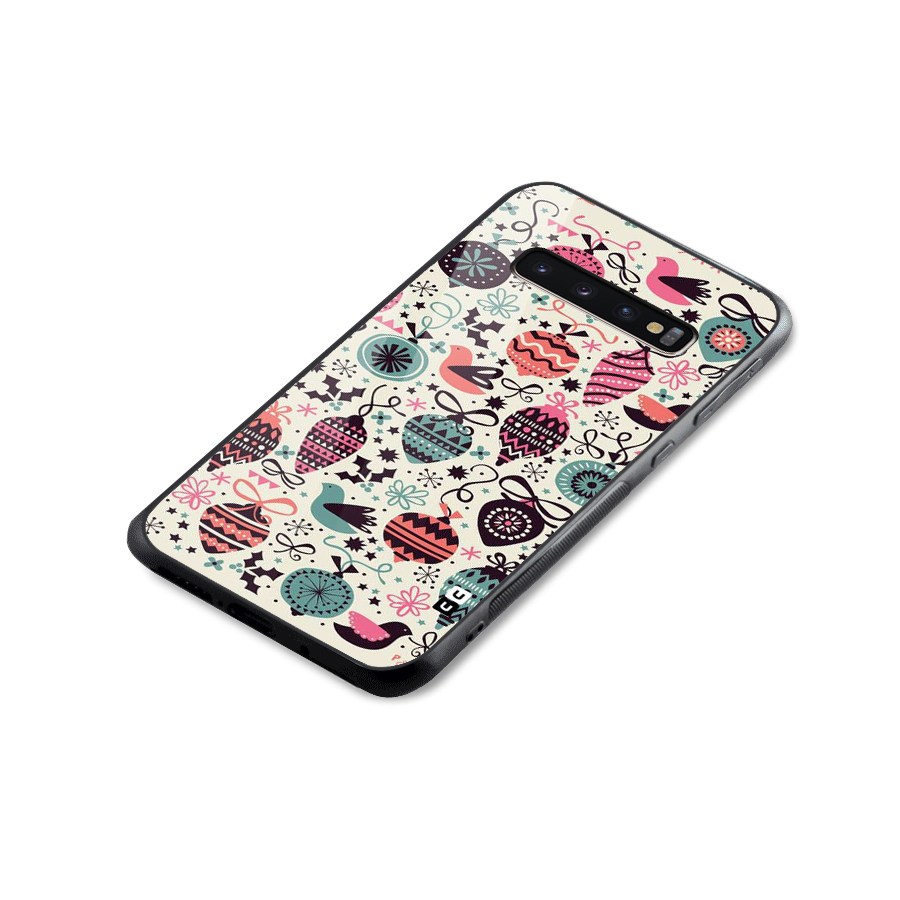 Celebration Pattern Glass Back Case for Galaxy S10 Plus