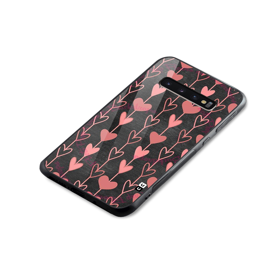 Chain Of Hearts Glass Back Case for Galaxy S10 Plus