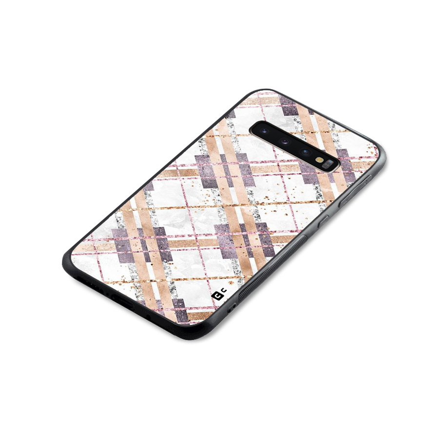 Check Trouble Glass Back Case for Galaxy S10 Plus