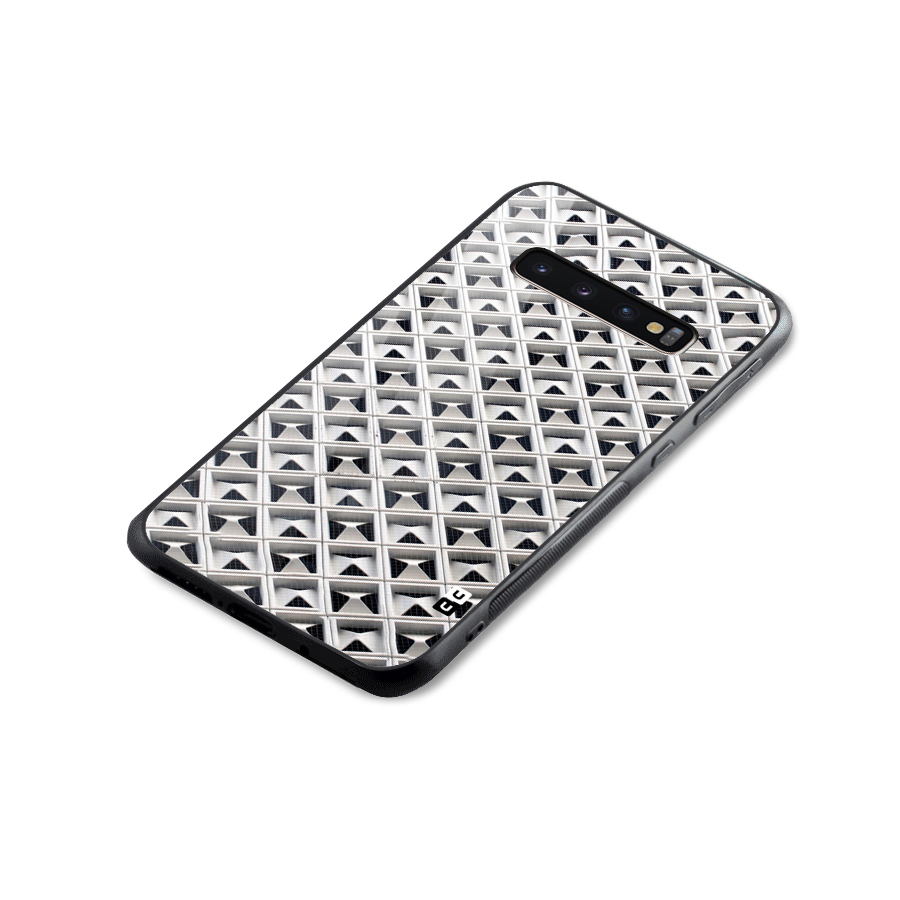Check White Design Glass Back Case for Galaxy S10 Plus