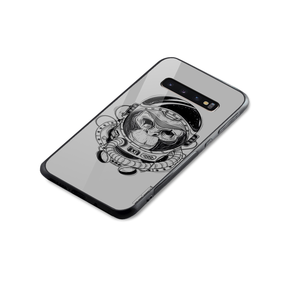 Chimpanzee Astronaut Glass Back Case for Galaxy S10 Plus