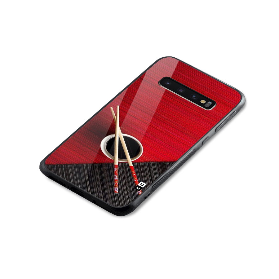 Chopstick Design Glass Back Case for Galaxy S10 Plus