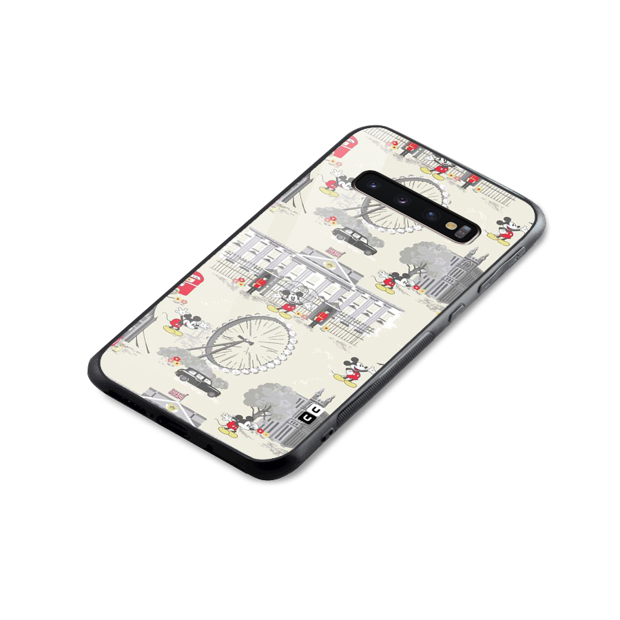 City Tour Pattern Glass Back Case for Galaxy S10 Plus