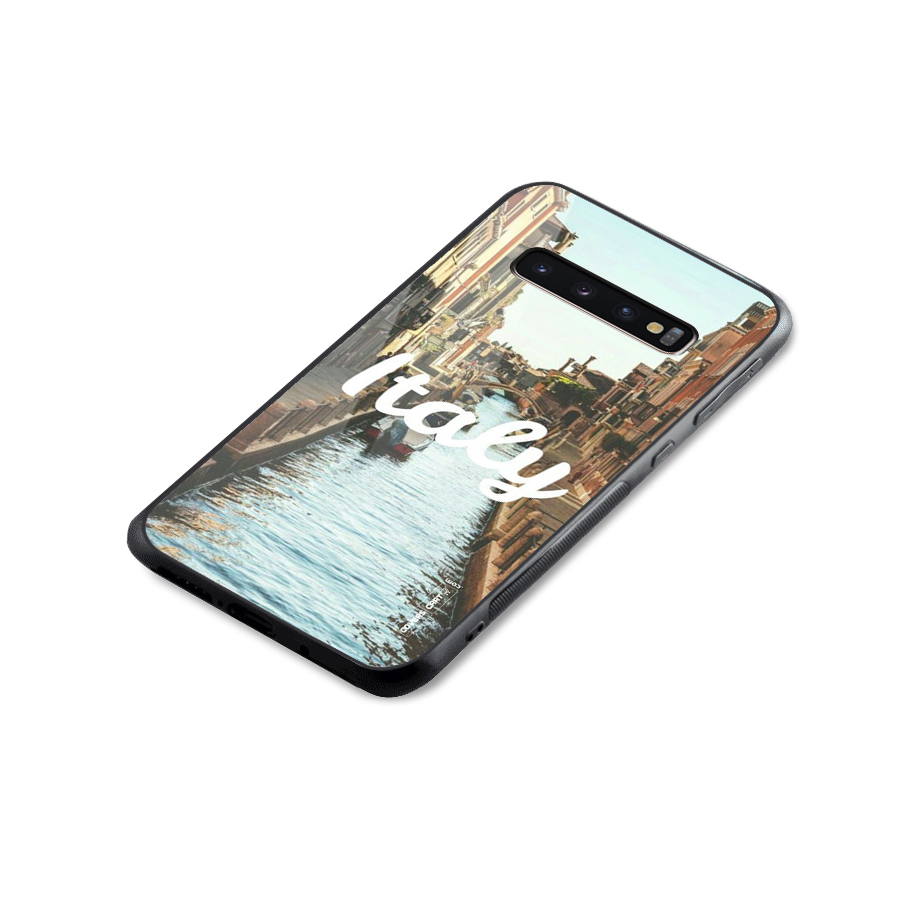 City Travel Glass Back Case for Galaxy S10 Plus