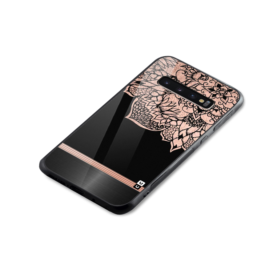 Classic Black Sleak Design Glass Back Case for Galaxy S10 Plus